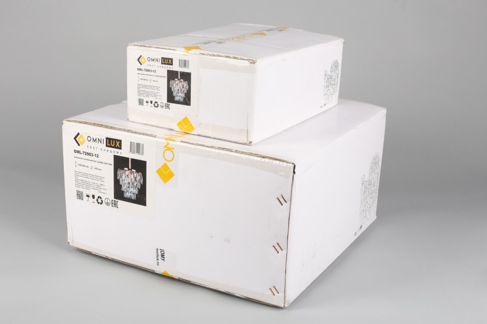 OML-72903-12 OMNILUX каскадная хрустальная люстра Volpedo, E14*12*40W, 48см диаметр