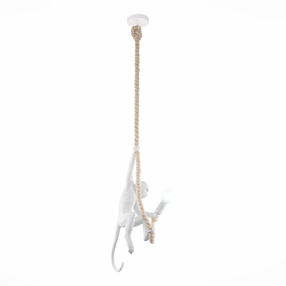 SLE115103-01 EVOLUCE белый подвесной светильник Tenato, обезьяна на канате