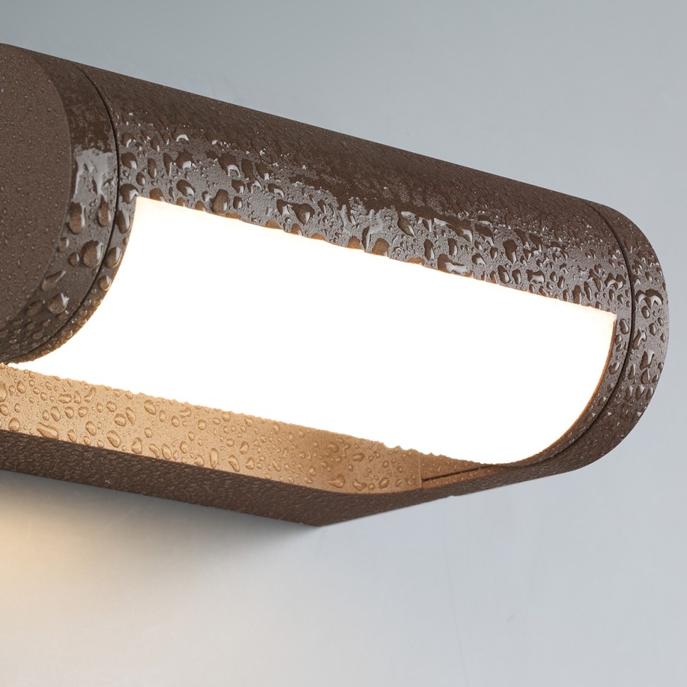 7118/12WL ODEON LIGHT NATURE уличный настенный светодиодный светильник TWINSET, коричневый/металл IP65, 12W, 3000K, угол рассеивания 120°, подвижный плафон