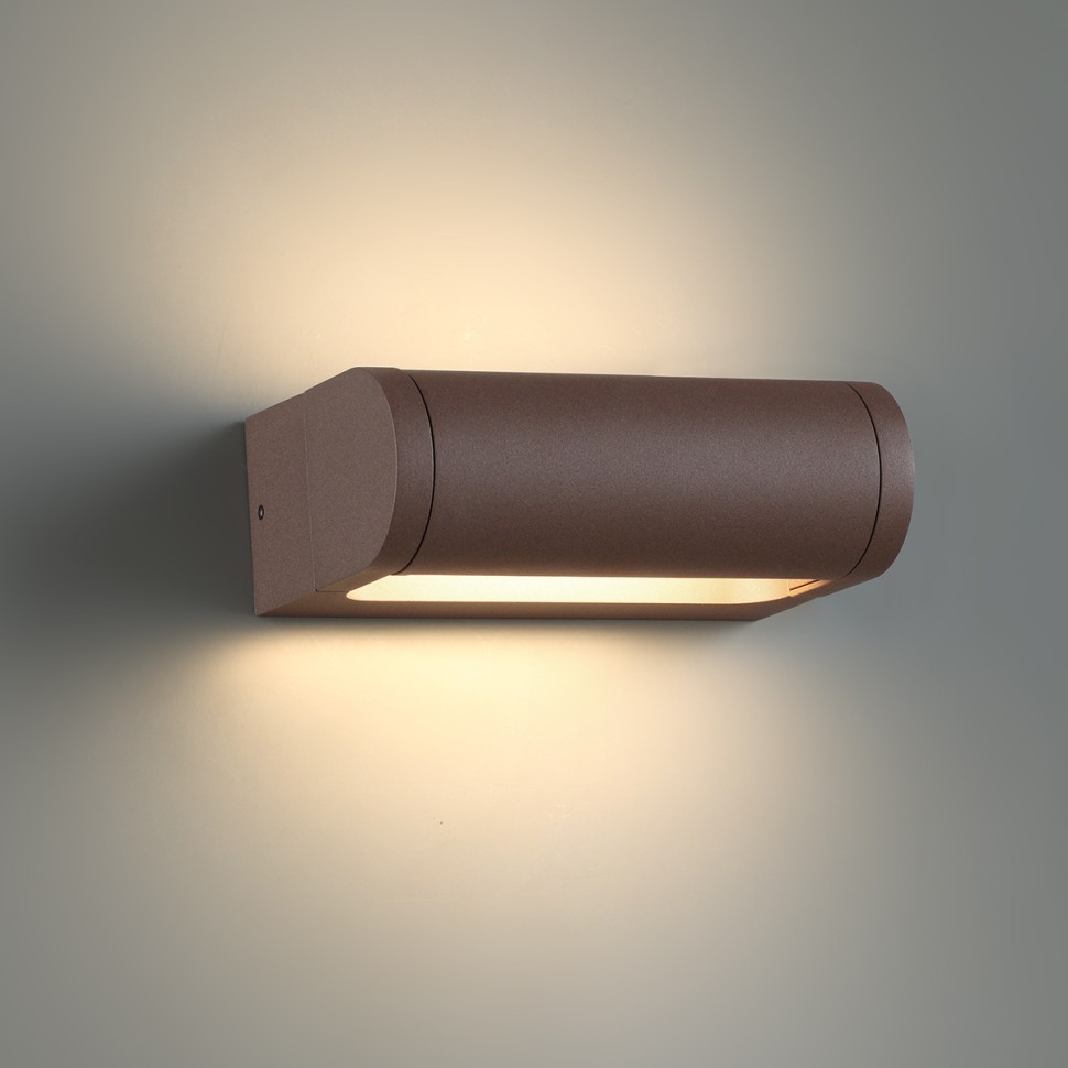 7118/12WL ODEON LIGHT NATURE уличный настенный светодиодный светильник TWINSET, коричневый/металл IP65, 12W, 3000K, угол рассеивания 120°, подвижный плафон