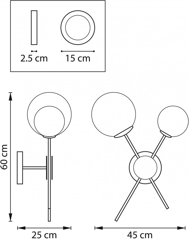 815620 LIGHTSTAR настенный светильник Croco, черный с золотом