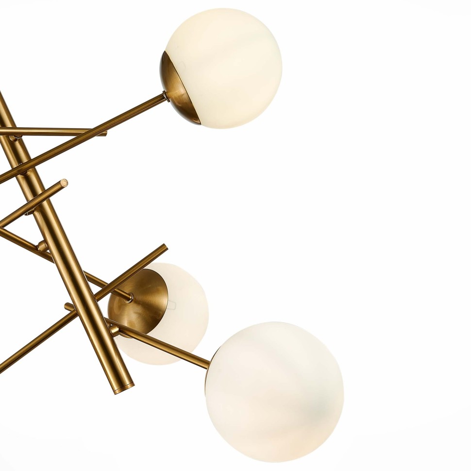 SLE1099-302-06 EVOLUCE Потолочная люстра на штанге Velio, латунь, белый