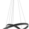 MOD058PL-L55BK MAYTONI Rim черная подвесная светодиодная люстра 2 кольца, 60см, 57W, 3000-4000K, диммируемая
