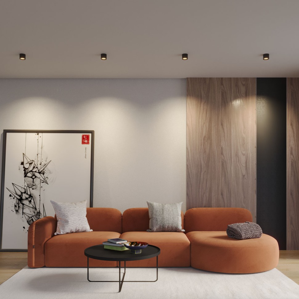 359593 NOVOTECH OVER черный накладной светодиодный светильник ORBIS с переключателем цветовой температуры, 6W, 3000-4000-6000К, диаметр 8см