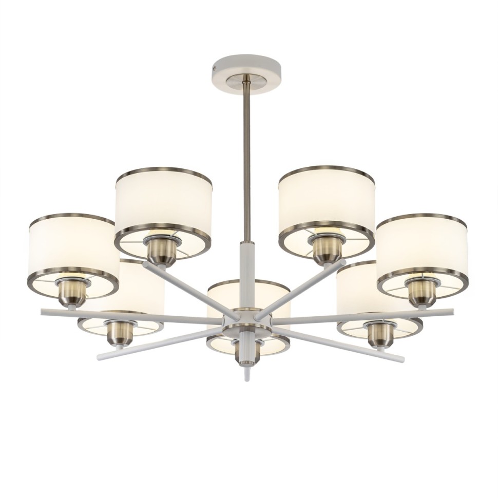 CL421272 CITILUX потолочная люстра на штанге ALTON, белый+хром, E27*7*75W, 74см диаметр