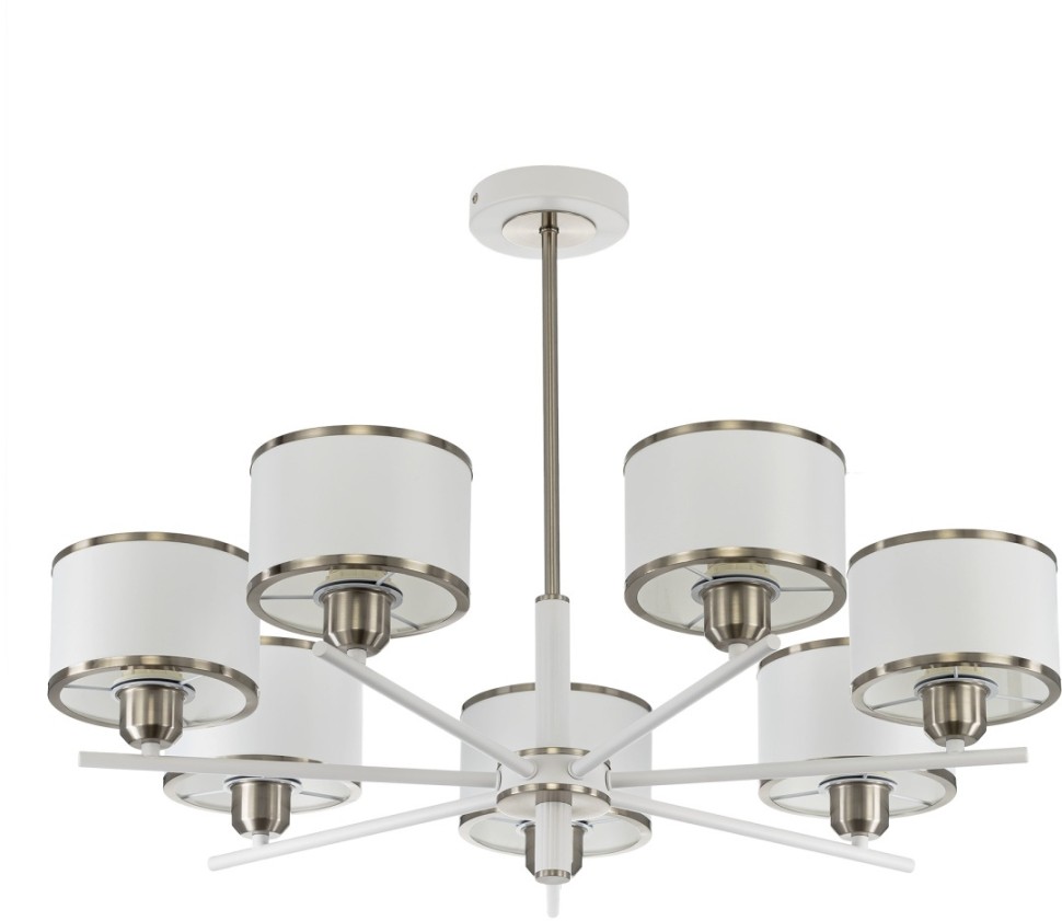 CL421272 CITILUX потолочная люстра на штанге ALTON, белый+хром, E27*7*75W, 74см диаметр