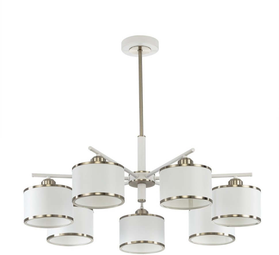 CL421272 CITILUX потолочная люстра на штанге ALTON, белый+хром, E27*7*75W, 74см диаметр