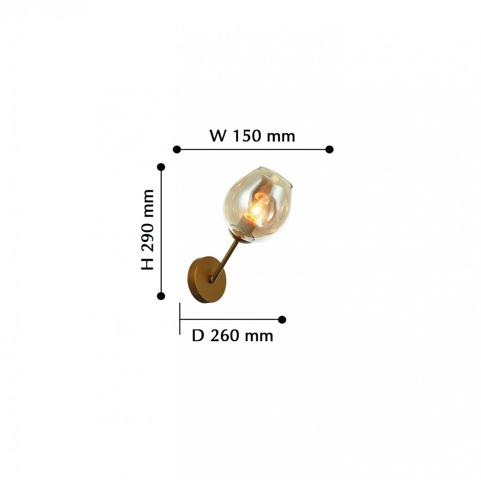 2360-1W FAVOURITE бра Traube, золото и янтарный