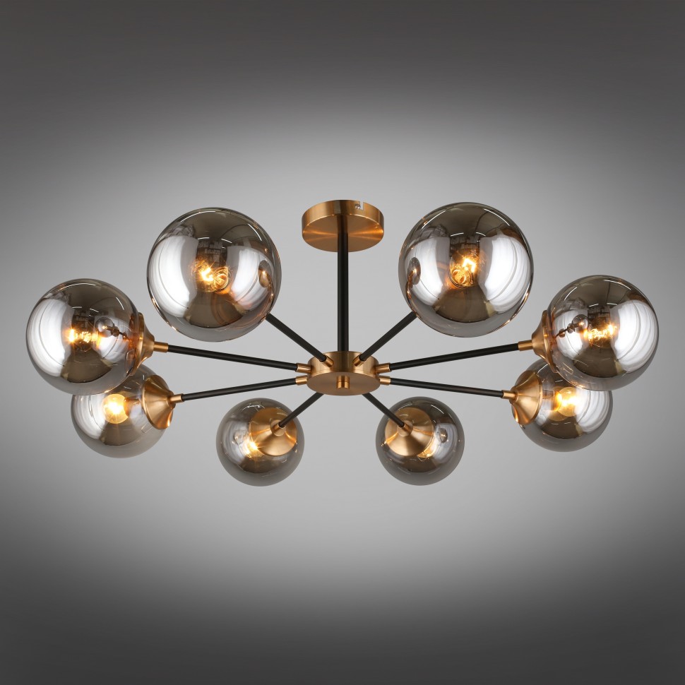 APL.909.07.08 APLOYT потолочная люстра Beta, E14*8*40W, дымчатый