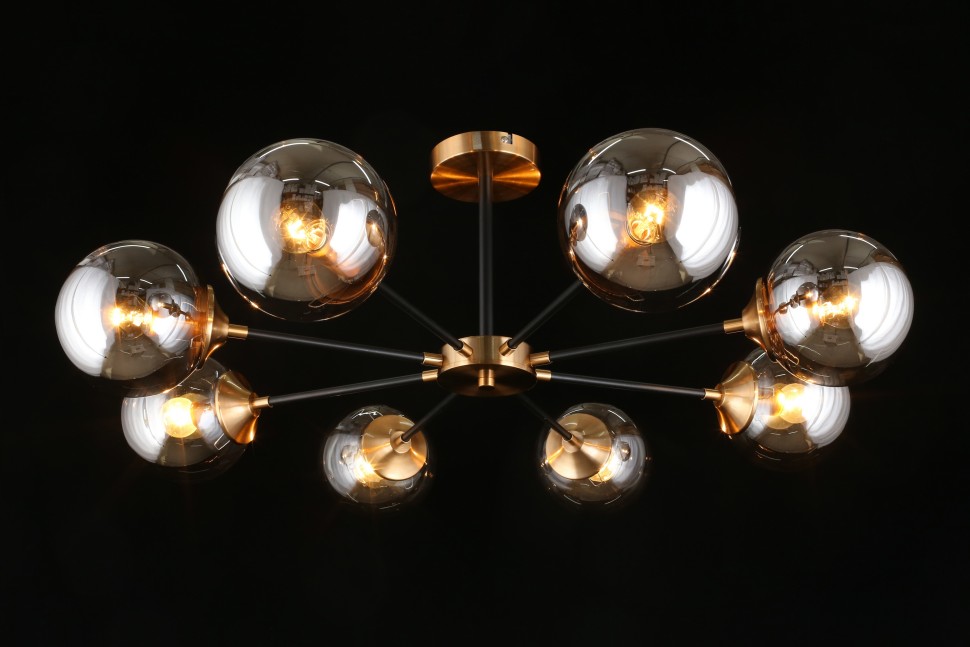 APL.909.07.08 APLOYT потолочная люстра Beta, E14*8*40W, дымчатый