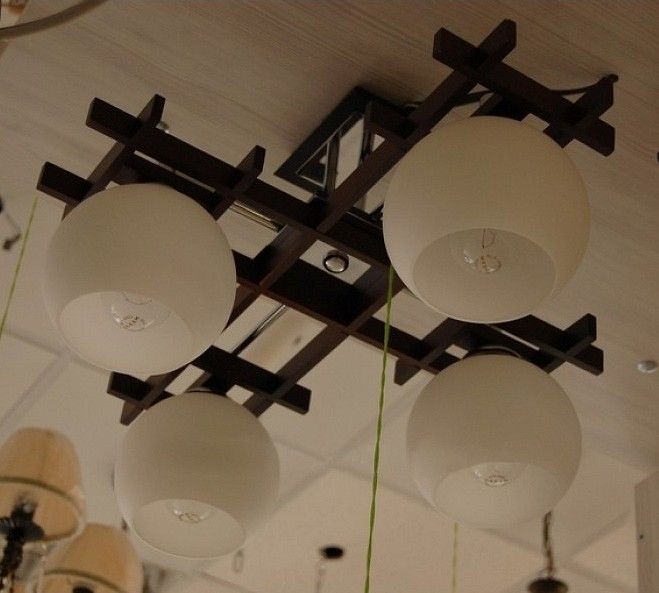 CL114141 CITILUX потолочная деревянная люстра Нарита, венге, хром, E27*4*40W