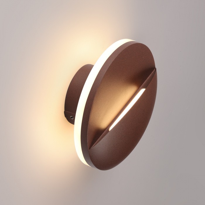 359534 NOVOTECH STREET коричневый ландшафтный светодиодный настенный светильник HALO, IP54, 10W, 3000К