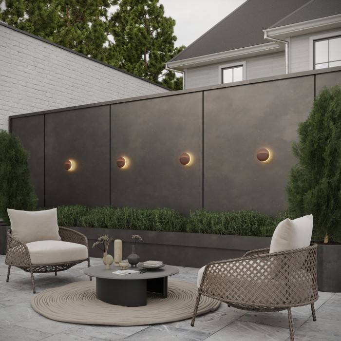 359534 NOVOTECH STREET коричневый ландшафтный светодиодный настенный светильник HALO, IP54, 10W, 3000К