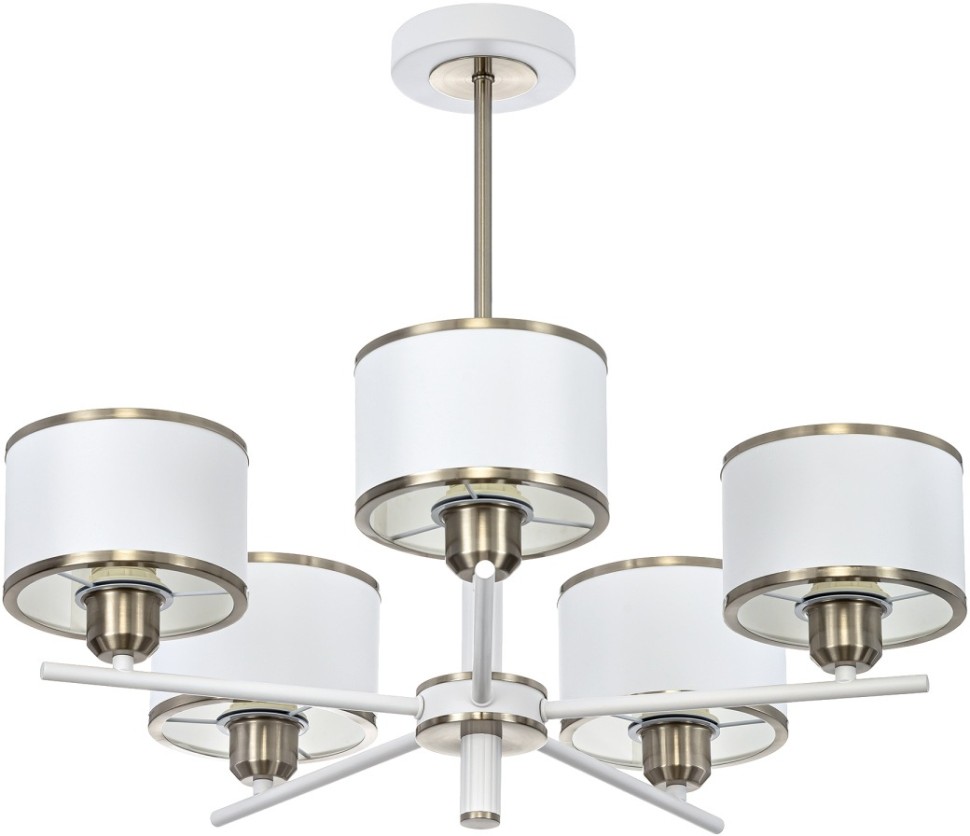 CL421252 CITILUX потолочная люстра на штанге ALTON, белый+хром, E27*5*75W, 60см диаметр