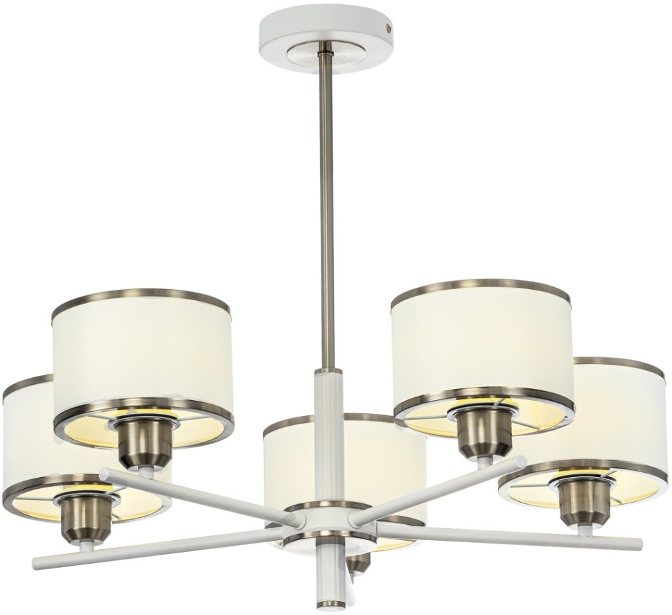 CL421252 CITILUX потолочная люстра на штанге ALTON, белый+хром, E27*5*75W, 60см диаметр