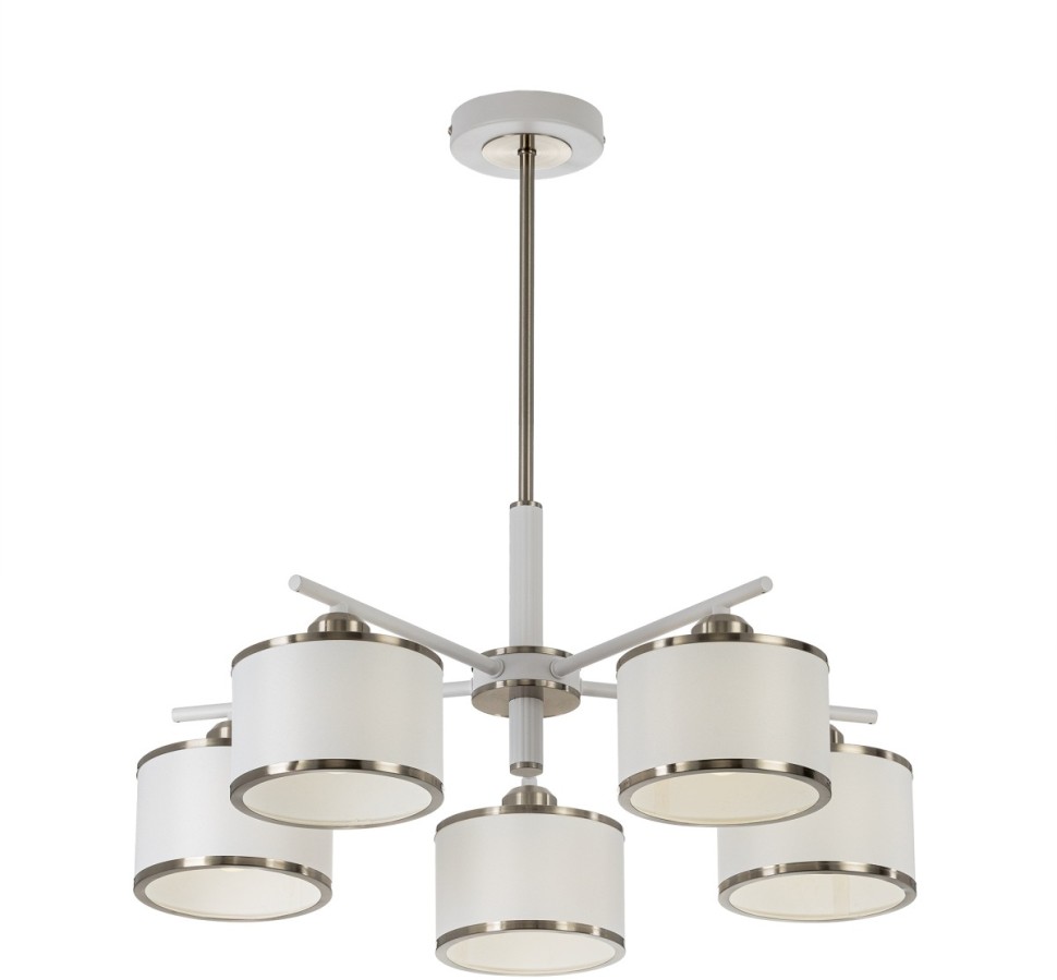 CL421252 CITILUX потолочная люстра на штанге ALTON, белый+хром, E27*5*75W, 60см диаметр