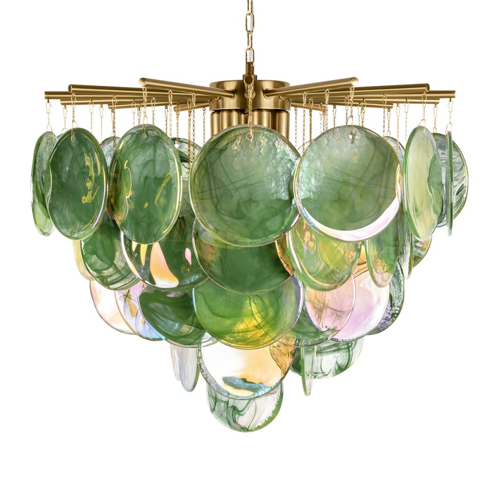 10492/600 Green LOFT IT подвесная люстра Lolly, золото/зеленый, E14*6*40W, 60см диаметр