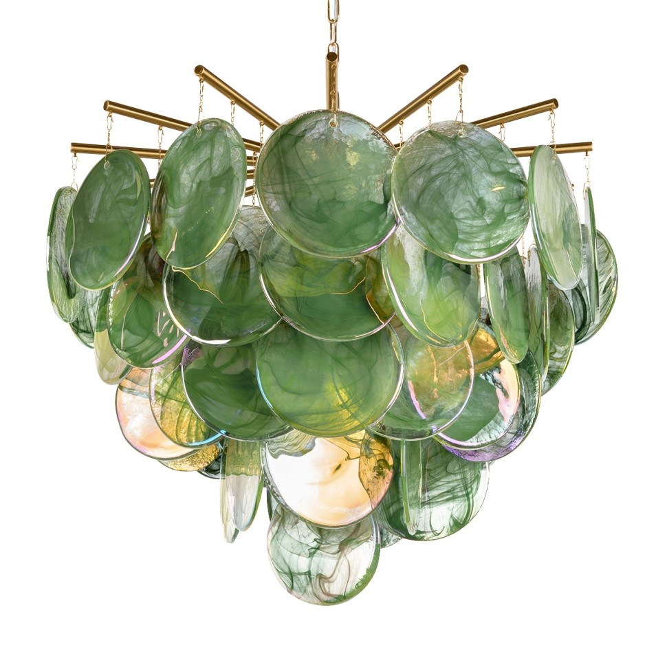 10492/600 Green LOFT IT подвесная люстра Lolly, золото/зеленый, E14*6*40W, 60см диаметр