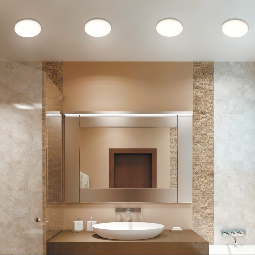 358675 NOVOTECH Светильник встраиваемый влагозащищенный PANDORA белый 8W, IP54, 4000K, 800Lm, 100-240V, 93мм диаметр