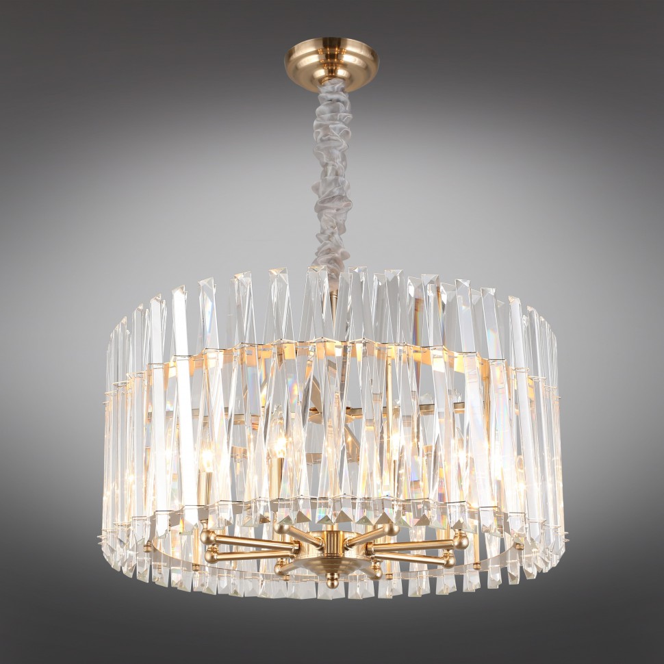APL.808.13.08 APLOYT подвесная хрустальная люстра Verene, Е14*8, 60см диаметр, золото
