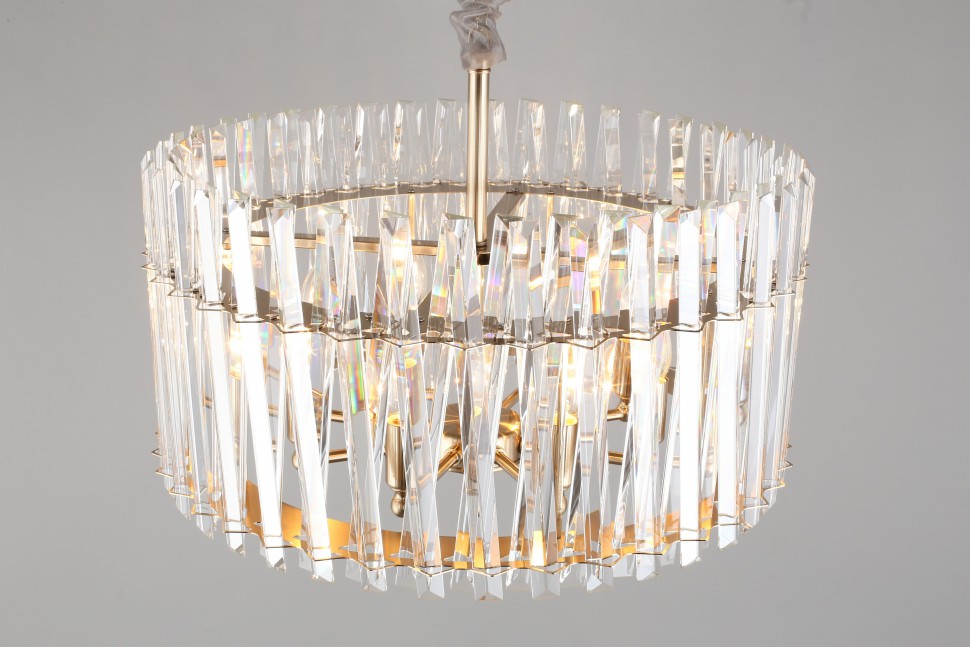 APL.808.13.08 APLOYT подвесная хрустальная люстра Verene, Е14*8, 60см диаметр, золото