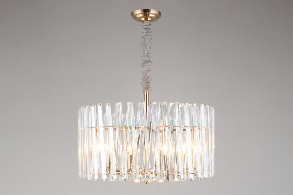 APL.808.13.08 APLOYT подвесная хрустальная люстра Verene, Е14*8, 60см диаметр, золото