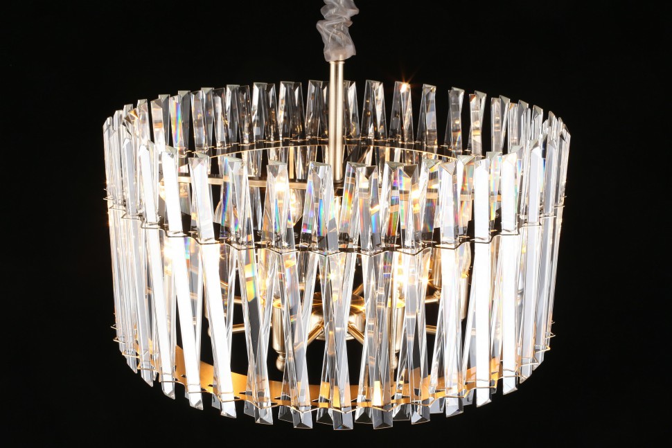 APL.808.13.08 APLOYT подвесная хрустальная люстра Verene, Е14*8, 60см диаметр, золото