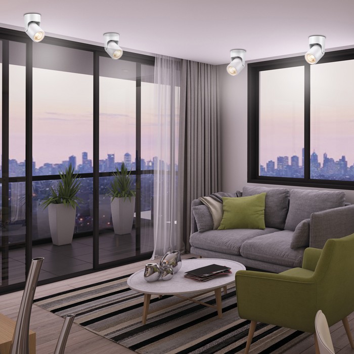 370454 NOVOTECH OVER Белый накладной поворотный светильник PIPE GU10