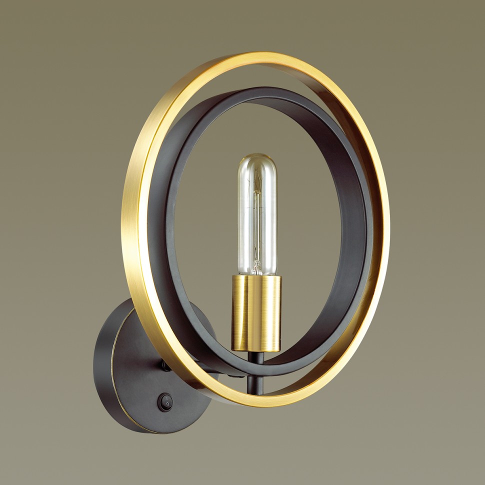 4401/1W LUMION LOFTI бра с выключателем MAEVE, золотой, черный, E27*1*60W