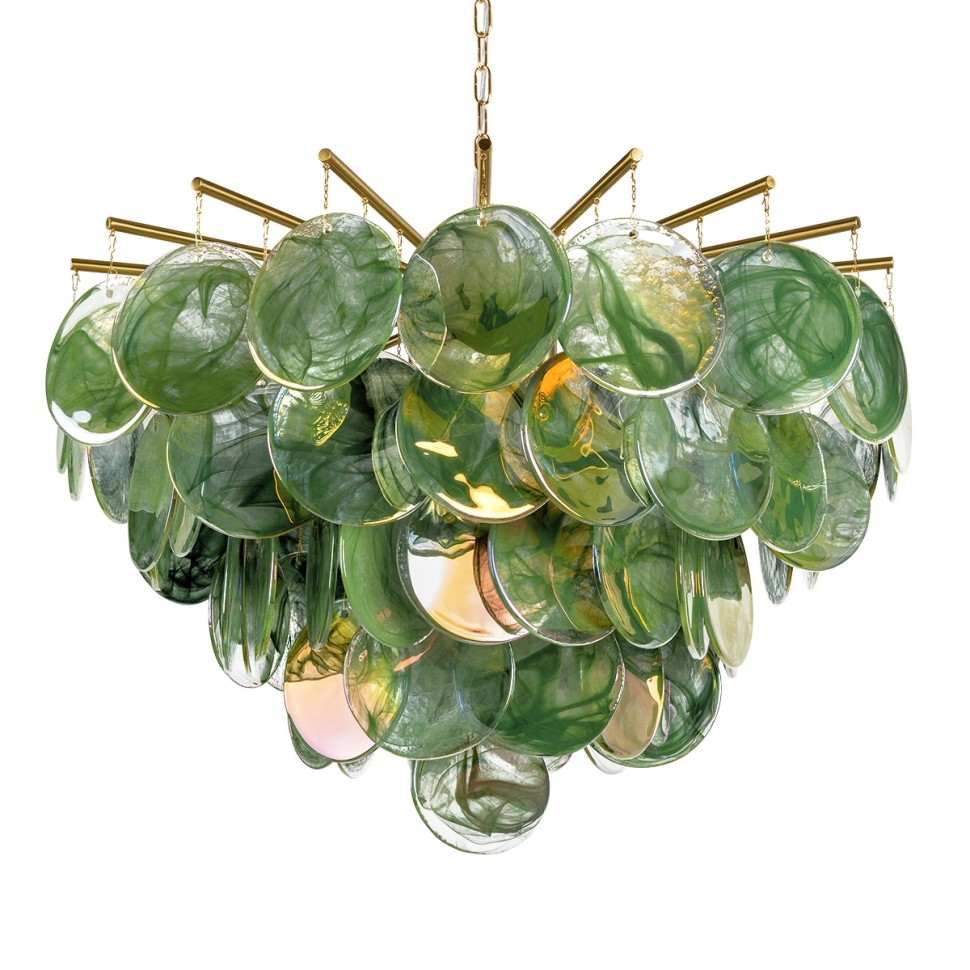 10492/800 Green LOFT IT подвесная люстра Lolly, золото/зеленый, E14*10*40W, 80см диаметр