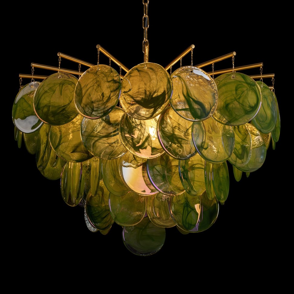 10492/800 Green LOFT IT подвесная люстра Lolly, золото/зеленый, E14*10*40W, 80см диаметр