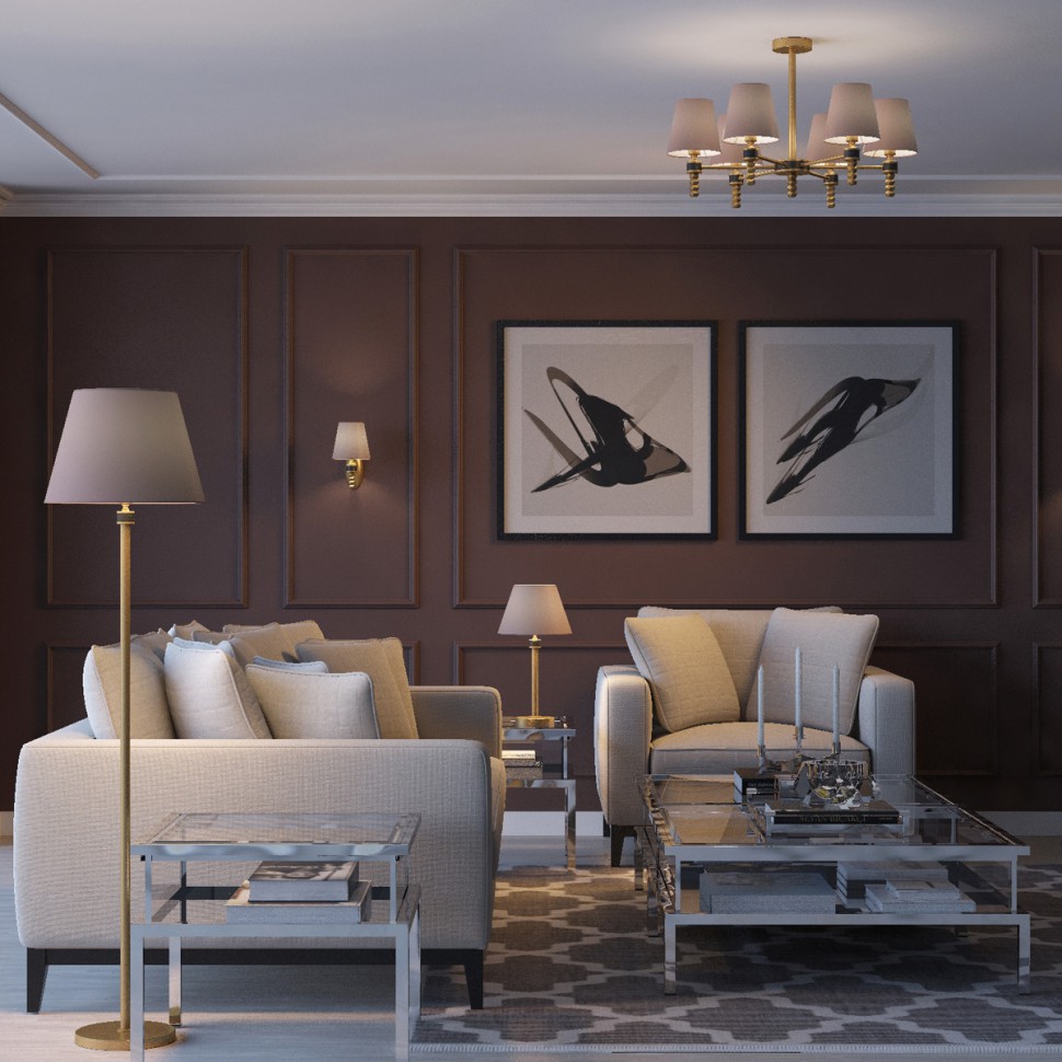 4429/1F Lumion Торшер MONTANA, античная латунь, бежевый