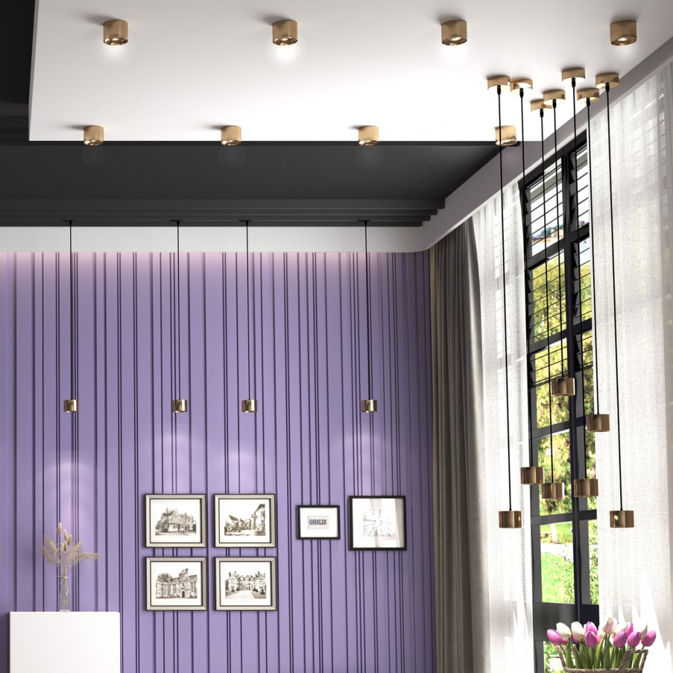 358671 NOVOTECH OVER Светильник подвесной светодиодный PATERA золото, 12W, 4000K, 1200Lm