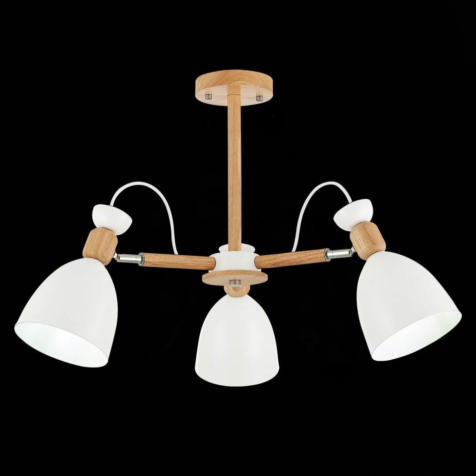 SLE103802-03 EVOLUCE Balcamo люстра потолочная в скандинавском стиле, с деревянными элементами, E27*3*60W