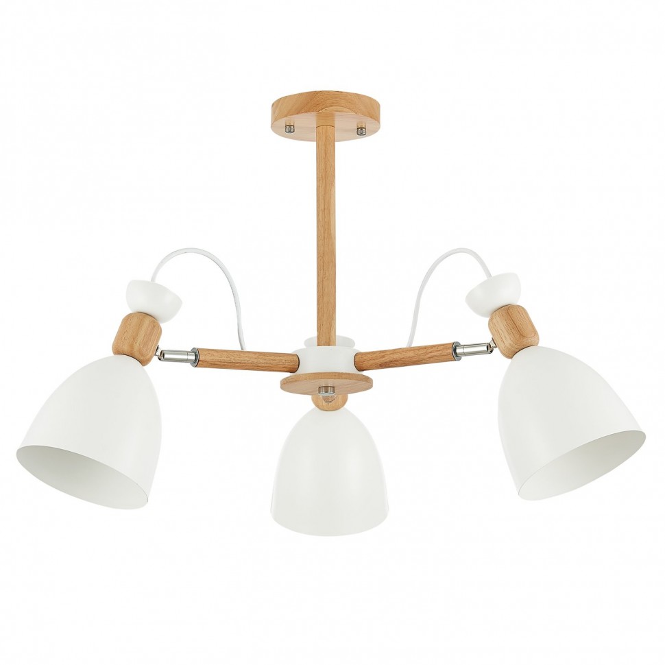 SLE103802-03 EVOLUCE Balcamo люстра потолочная в скандинавском стиле, с деревянными элементами, E27*3*60W
