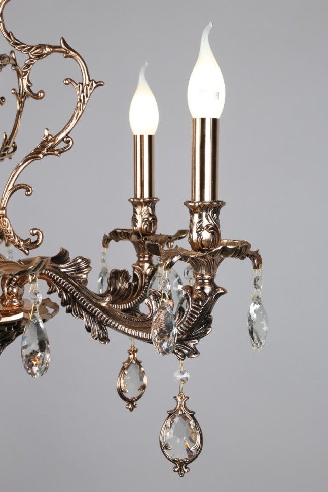 OML-74703-06 OMNILUX классическая подвесная люстра Senis, золото с хрусталем, E14*6*40W