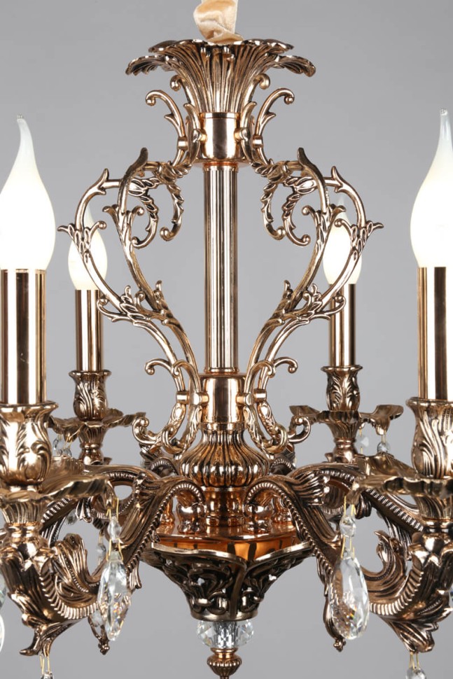 OML-74703-06 OMNILUX классическая подвесная люстра Senis, золото с хрусталем, E14*6*40W