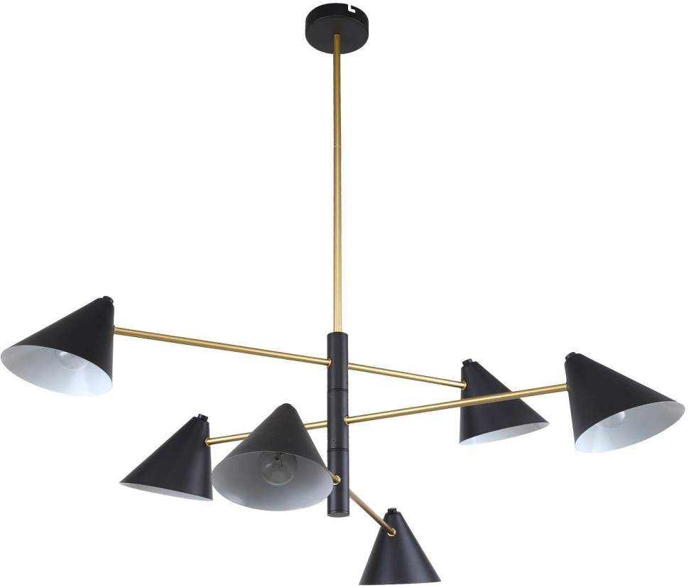 3089-6P F-Promo люстра на штанге Trikoniya, E14*6*40W, черный с золотом