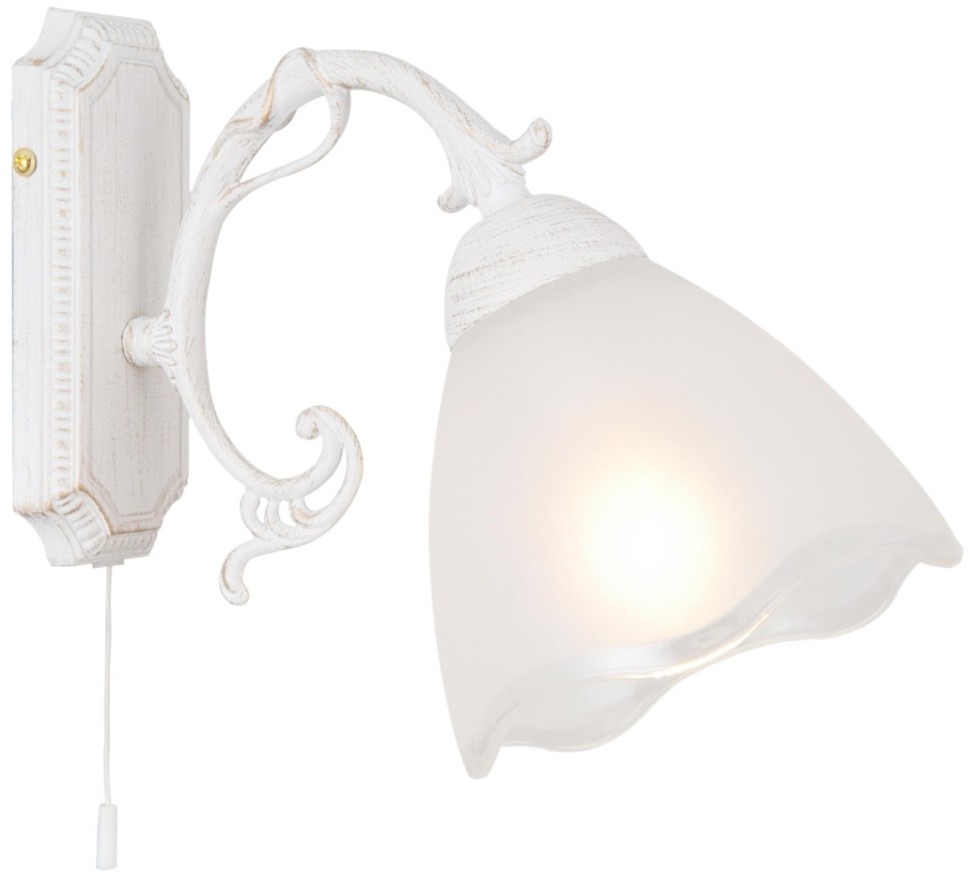 CL413410 CITILUX бра с выключателем Патина Латур, белый, золото, E27*1*75W