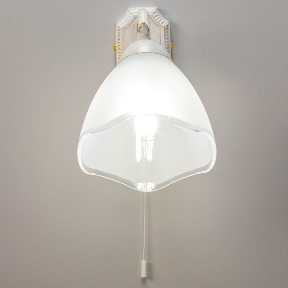 CL413410 CITILUX бра с выключателем Патина Латур, белый, золото, E27*1*75W