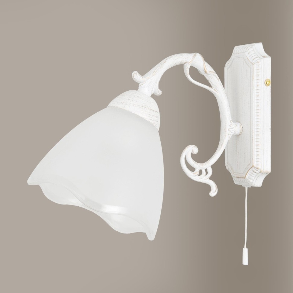 CL413410 CITILUX бра с выключателем Патина Латур, белый, золото, E27*1*75W