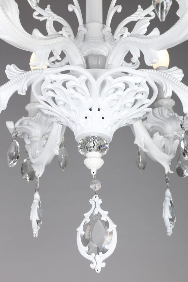 OML-74713-06 OMNILUX классическая подвесная люстра Senis, белая с хрусталем, E14*6*40W