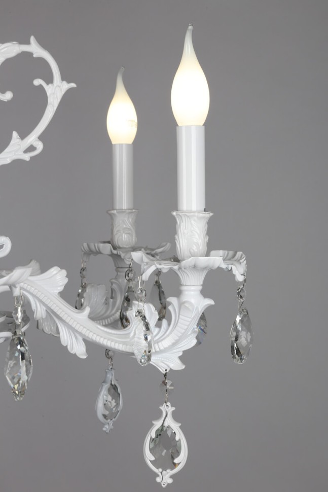 OML-74713-06 OMNILUX классическая подвесная люстра Senis, белая с хрусталем, E14*6*40W