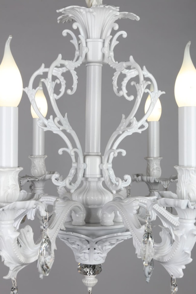 OML-74713-06 OMNILUX классическая подвесная люстра Senis, белая с хрусталем, E14*6*40W