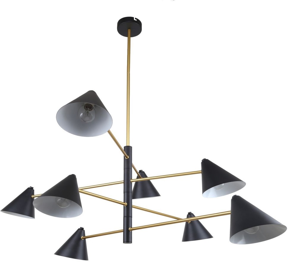 3089-8P F-Promo люстра на штанге Trikoniya, E14*8*40W, черный с золотом