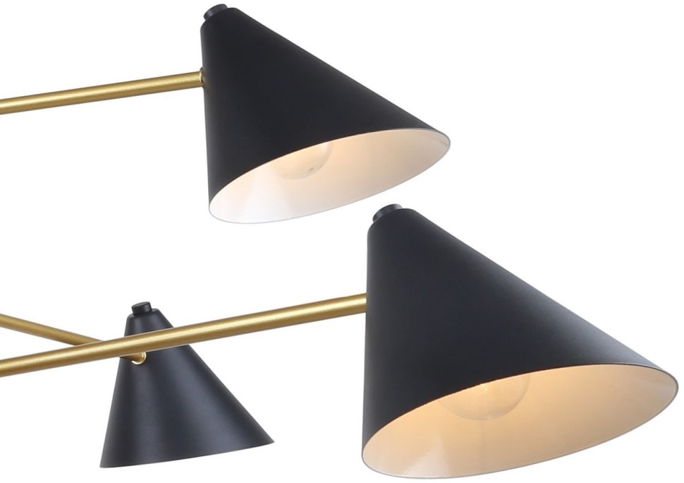 3089-8P F-Promo люстра на штанге Trikoniya, E14*8*40W, черный с золотом