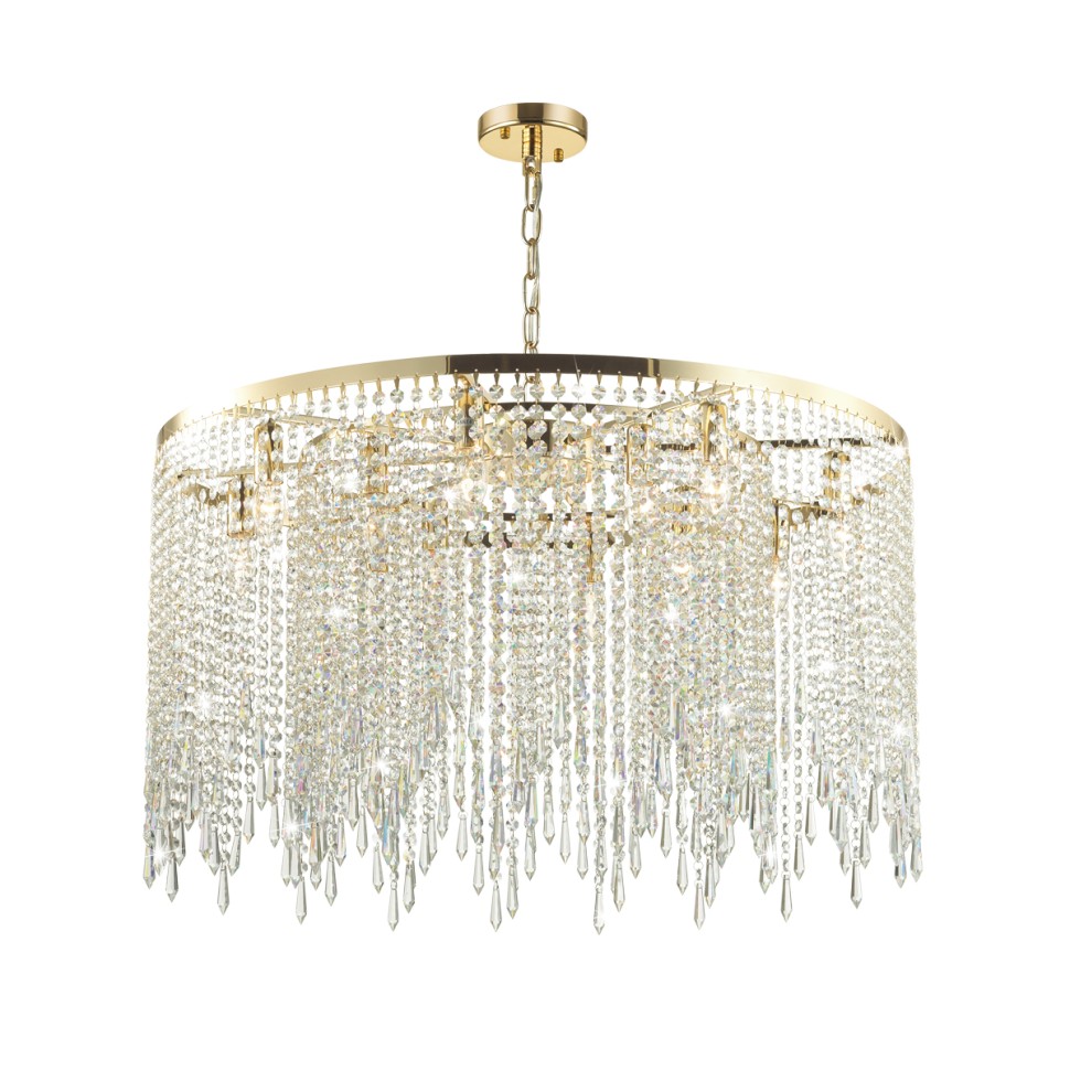 5028/12 ODEON LIGHT подвесная хрустальная люстра CHOKKA Modern, 80см диаметр, E14*12*40W