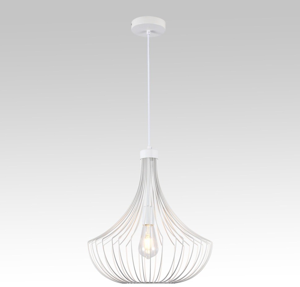 LSP-6026 Lussole Белый подвесной светильник Refugio, 40см диаметр