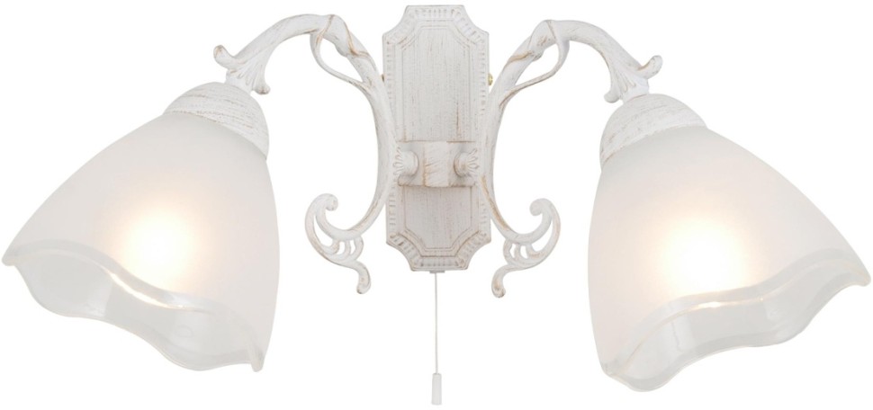 CL413420 CITILUX двойное бра с выключателем Патина Латур, белый, золото, E27*2*75W