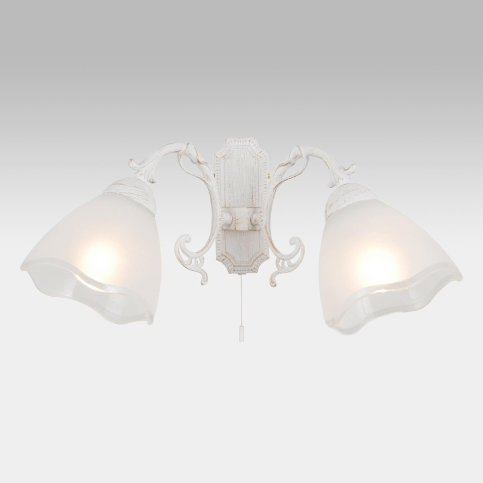 CL413420 CITILUX двойное бра с выключателем Патина Латур, белый, золото, E27*2*75W